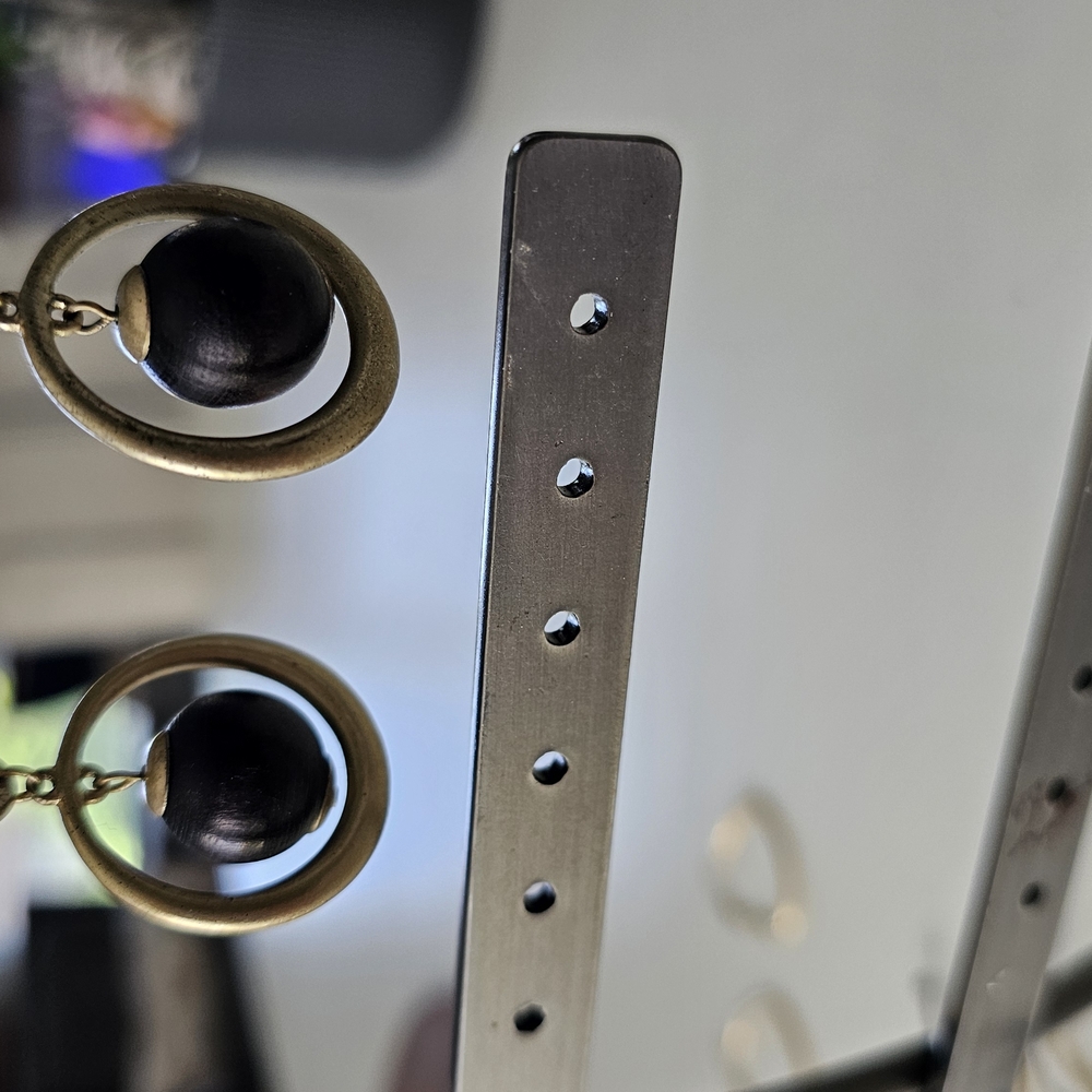 Gold and Black Hoop Earrings